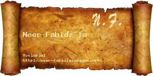 Neer Fabióla névjegykártya